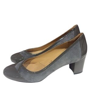 Trotters Gray Patent Leather Heels